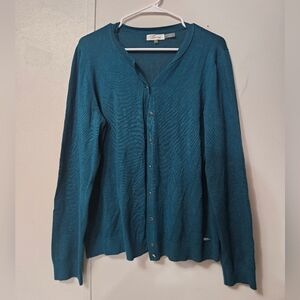 Calvin Klein Teal Button-Up Women's Sweater!